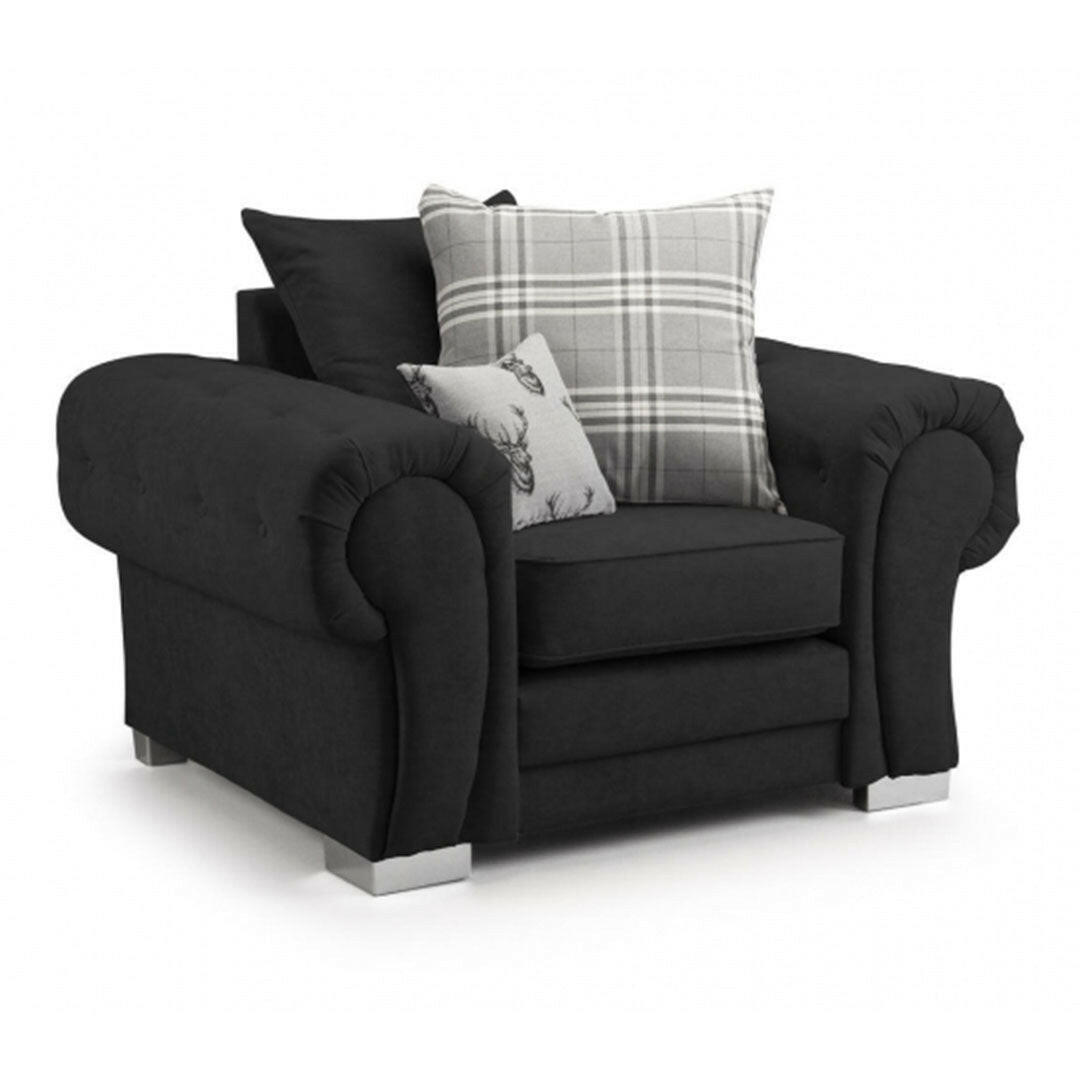 VERONA SCATTERBACK SOFA BLACK ARMCHAIR