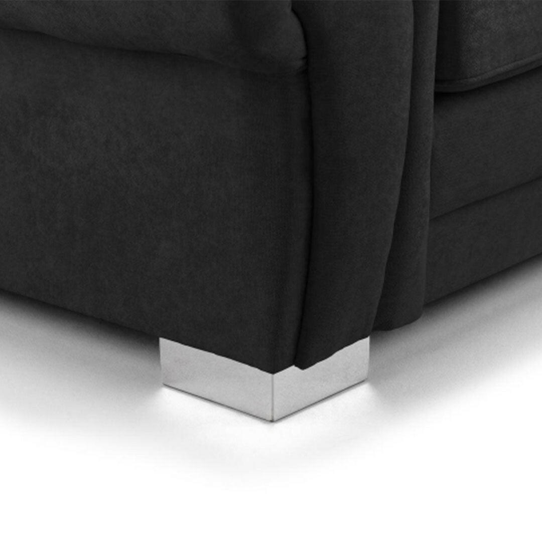 VERONA FULLBACK 4 SEATER SOFA BLACK RIGHT AND LEFT HAND FACING CORNER