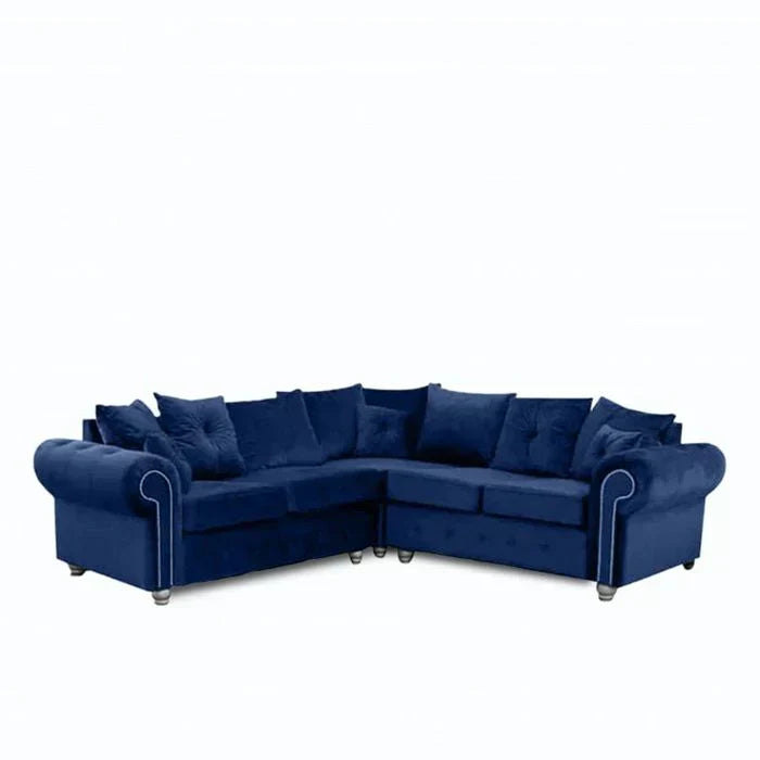 OLYMPIA PLUSH VELVET COMFORTABLE STYLISH CHESTERFIELD CORNER SOFA