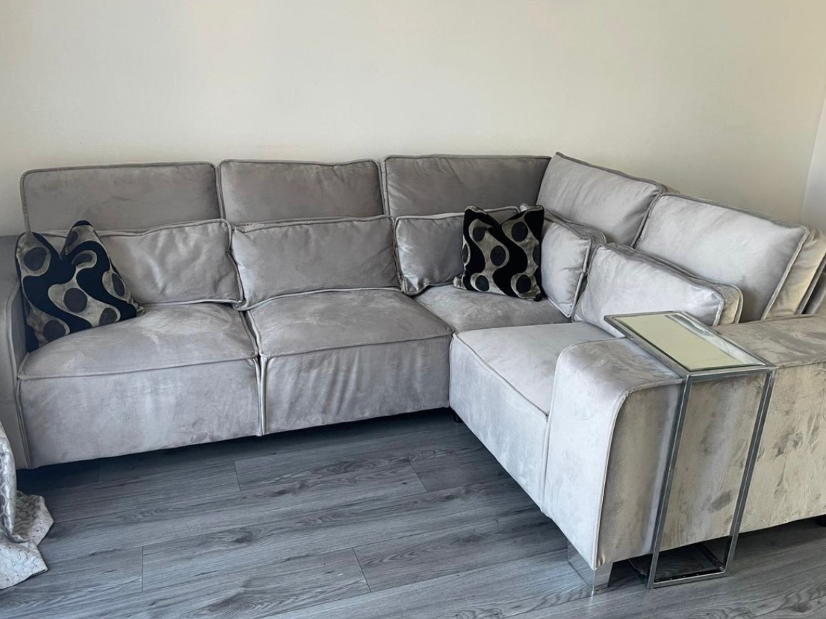 Sloane Silver 4 Seater Corner Sofa