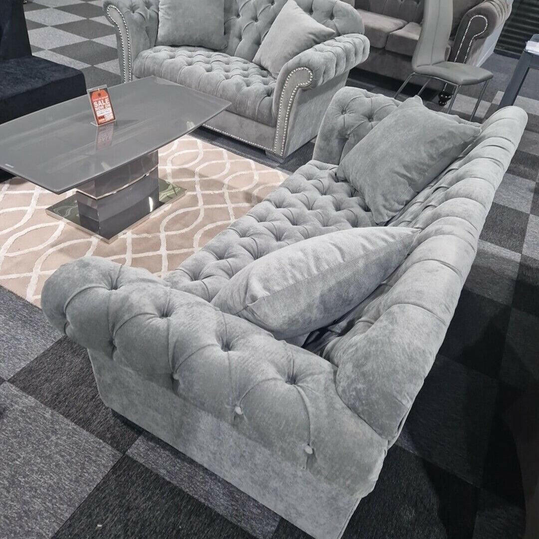 ELEGANCE CHESTERFIELD SOFA 3+2 GREY