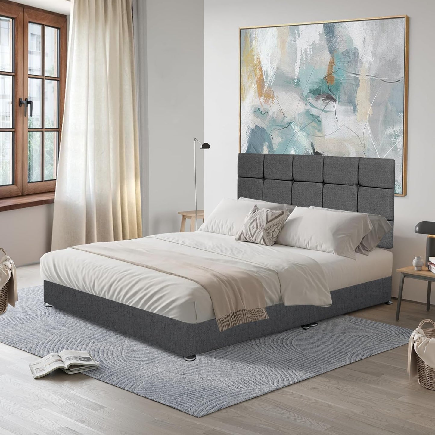 DIVAN BED CUBED HEADBOARD