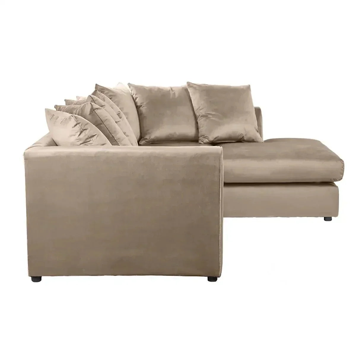 DYLAN PLUSH VELVET 4 SEATER SINGLE ARM CORNER SOFA