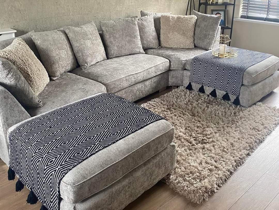 LARGE BISHOP U-SHAPE SOFA – SPACIOUS LUXURY WITH REMOVABLE STOOLS!