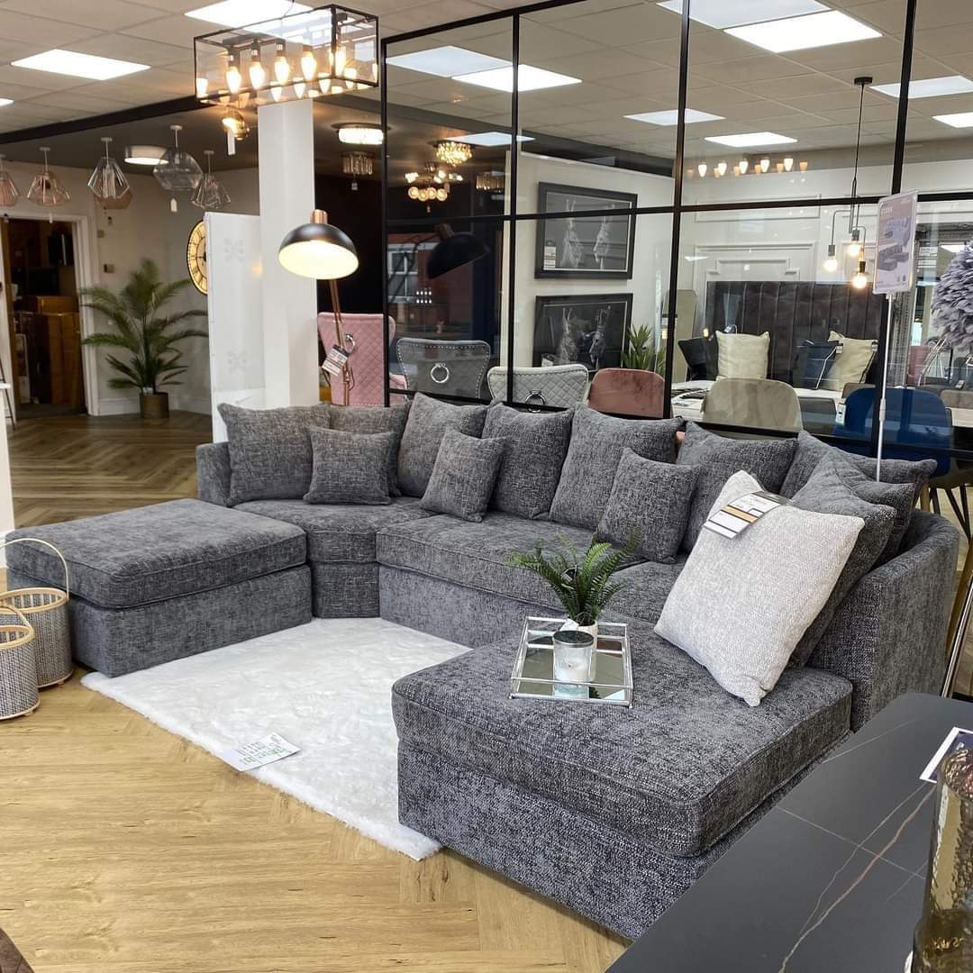 LARGE BISHOP U-SHAPE SOFA – SPACIOUS LUXURY WITH REMOVABLE STOOLS!