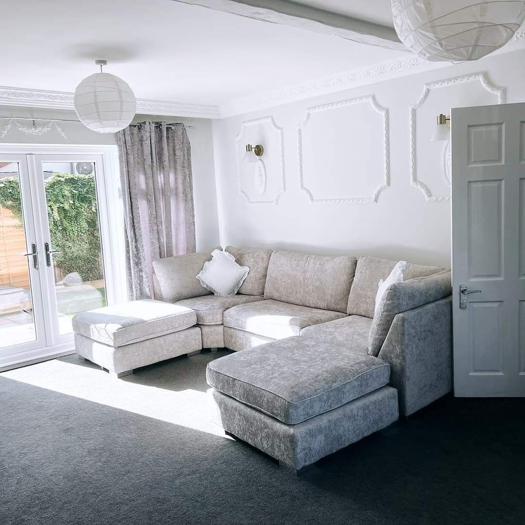 The Bishop Luxe U-Shape Sofa — Comes with 2 Giant Removable Stools!