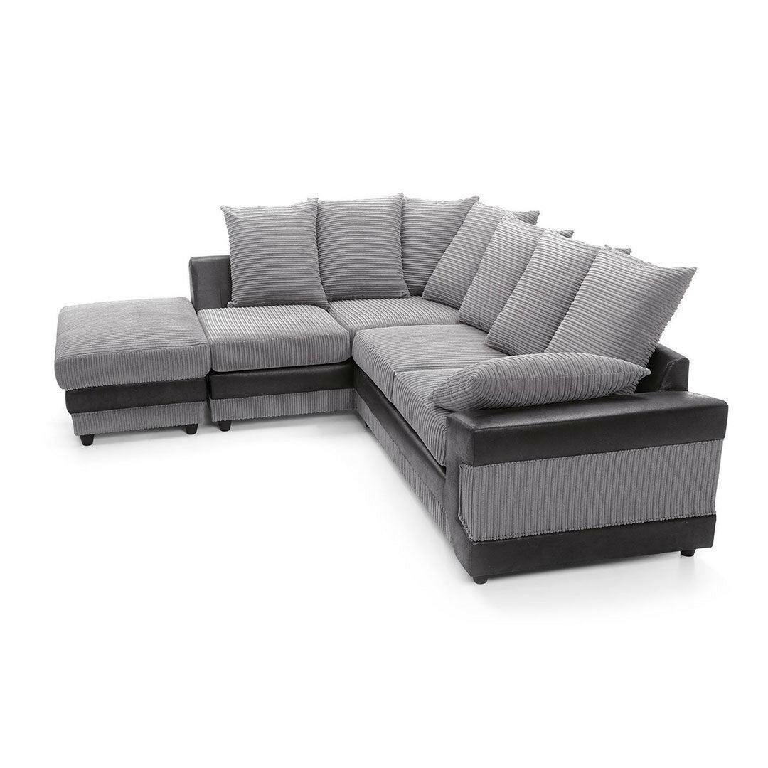 DINO CORNER SOFA GREY AND BLACK